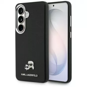 Karl Lagerfeld Saffiano KC Metal Logo Capa MagSafe para Samsung Galaxy S26, preto