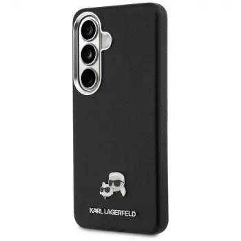 Karl Lagerfeld Saffiano KC Metal Logo Capa MagSafe para Samsung Galaxy S26, preto