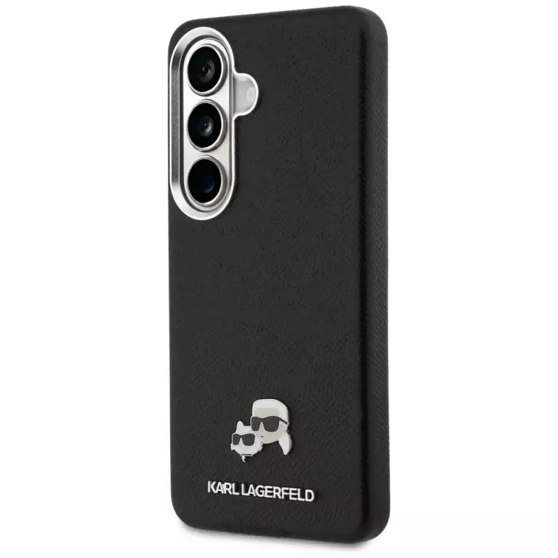 Karl Lagerfeld Saffiano KC Metal Logo Capa MagSafe para Samsung Galaxy S26, preto