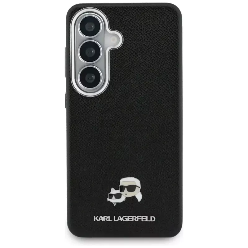 Karl Lagerfeld Saffiano KC Metal Logo Capa MagSafe para Samsung Galaxy S26, preto