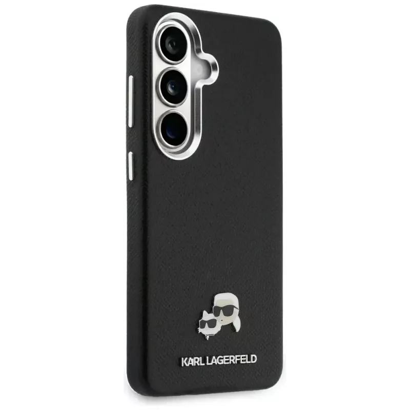 Karl Lagerfeld Saffiano KC Metal Logo Capa MagSafe para Samsung Galaxy S26, preto