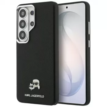Karl Lagerfeld Saffiano KC Metal Logo Capa MagSafe para Samsung Galaxy S26 Ultra preto