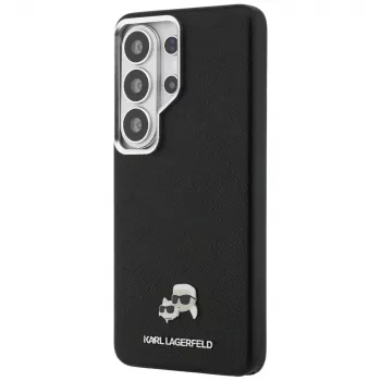 Karl Lagerfeld Saffiano KC Metal Logo Capa MagSafe para Samsung Galaxy S26 Ultra preto