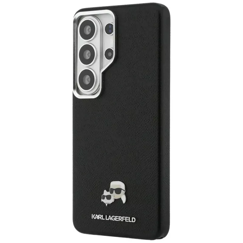 Karl Lagerfeld Saffiano KC Metal Logo Capa MagSafe para Samsung Galaxy S26 Ultra preto