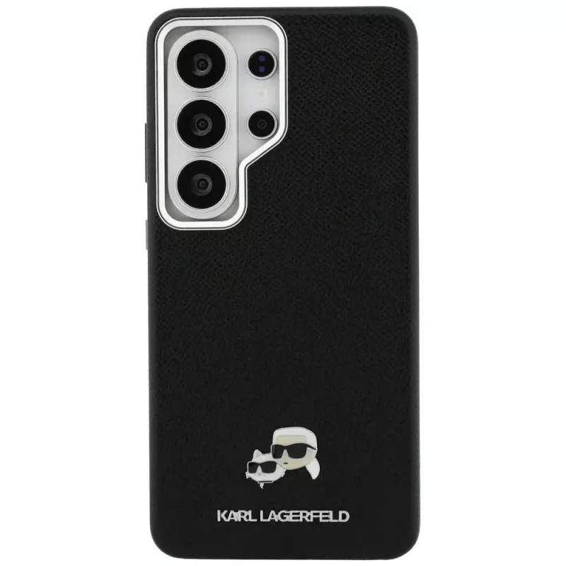 Karl Lagerfeld Saffiano KC Metal Logo Capa MagSafe para Samsung Galaxy S26 Ultra preto