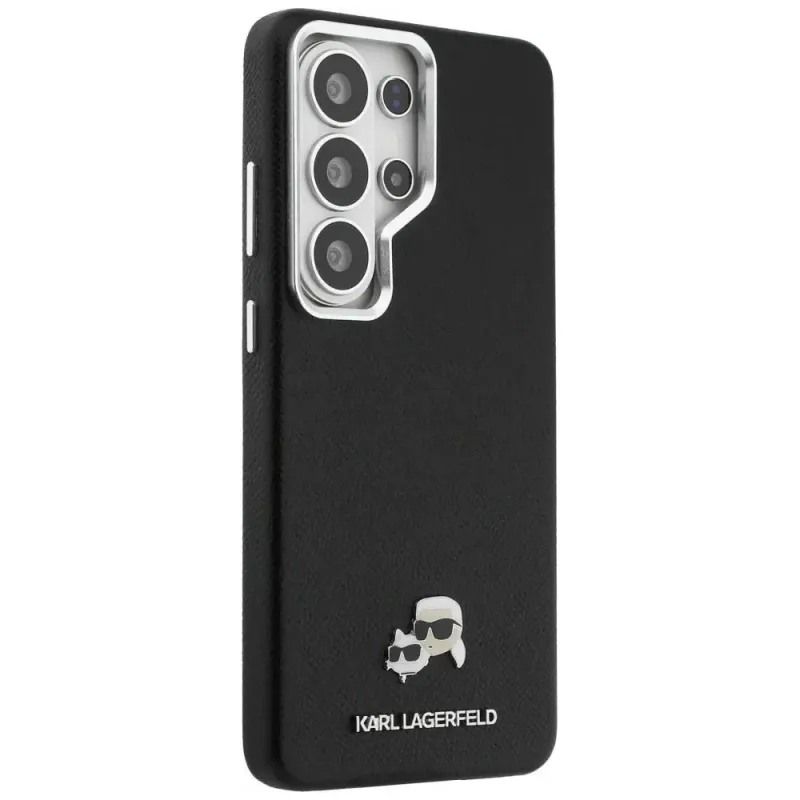 Karl Lagerfeld Saffiano KC Metal Logo Capa MagSafe para Samsung Galaxy S26 Ultra preto