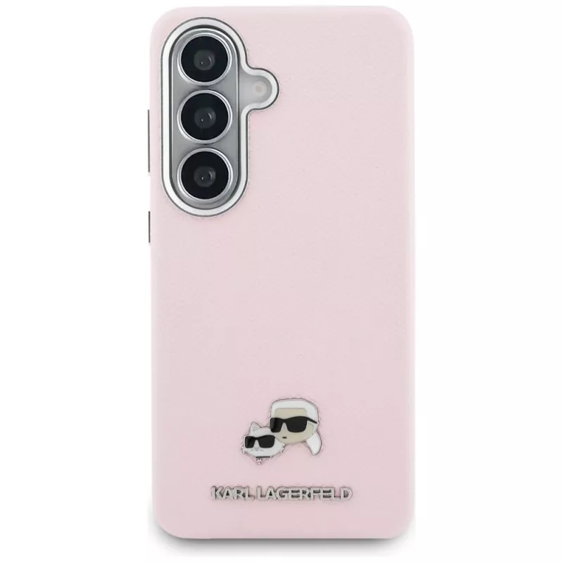 Karl Lagerfeld Saffiano KC Metal Logo Capa MagSafe para Samsung Galaxy S26 - rosa