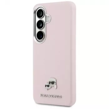 Karl Lagerfeld Saffiano KC Metal Logo Capa MagSafe para Samsung Galaxy S26+ rosa