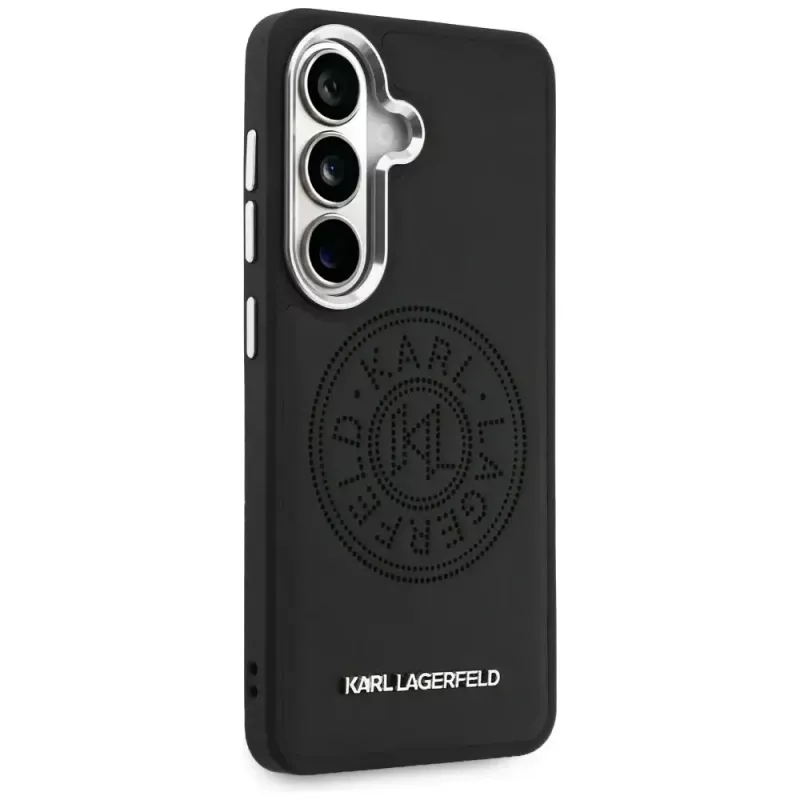 Capa MagSafe Karl Lagerfeld Perforated KL para Samsung Galaxy S26 preta