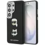 Capa em metal Karl Lagerfeld Saffiano Double Heads para Samsung Galaxy S26 Ultra preta