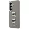 Capa em metal Karl Lagerfeld Saffiano DoubleHeads para Samsung Galaxy S26 prateada