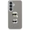 Capa em metal Karl Lagerfeld Saffiano DoubleHeads para Samsung Galaxy S26 prateada