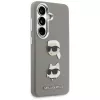 Capa em metal Karl Lagerfeld Saffiano DoubleHeads para Samsung Galaxy S26 prateada