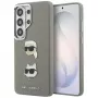 Capa em metal Karl Lagerfeld Saffiano DoubleHeads para Samsung Galaxy S26 Ultra prateada