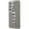 Capa em metal Karl Lagerfeld Saffiano DoubleHeads para Samsung Galaxy S26 Ultra prateada