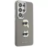 Capa em metal Karl Lagerfeld Saffiano DoubleHeads para Samsung Galaxy S26 Ultra prateada