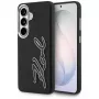 Capa KARL LAGERFELD Grained Signature Metal Resin Logo para Samsung Galaxy S26, preta