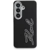 Capa KARL LAGERFELD Grained Signature Metal Resin Logo para Samsung Galaxy S26, preta