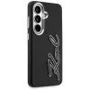 Capa KARL LAGERFELD Grained Signature Metal Resin Logo para Samsung Galaxy S26, preta