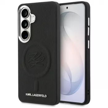Capa MagSafe KARL LAGERFELD Embossed Ring Initials para Samsung Galaxy S26, preta