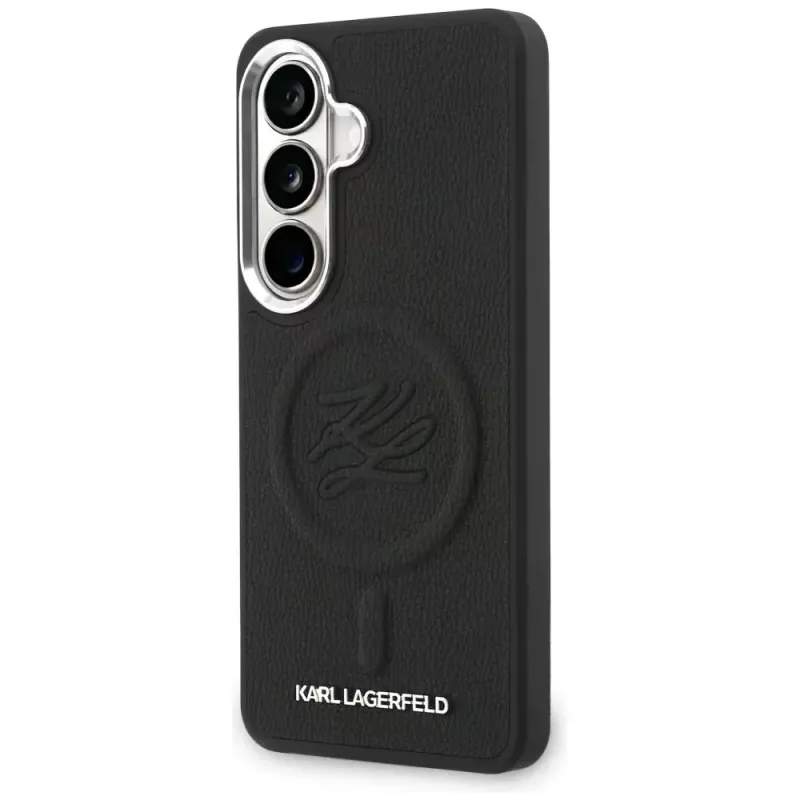 Capa MagSafe Karl Lagerfeld Embossed Ring Initials para Samsung Galaxy S26+ preta