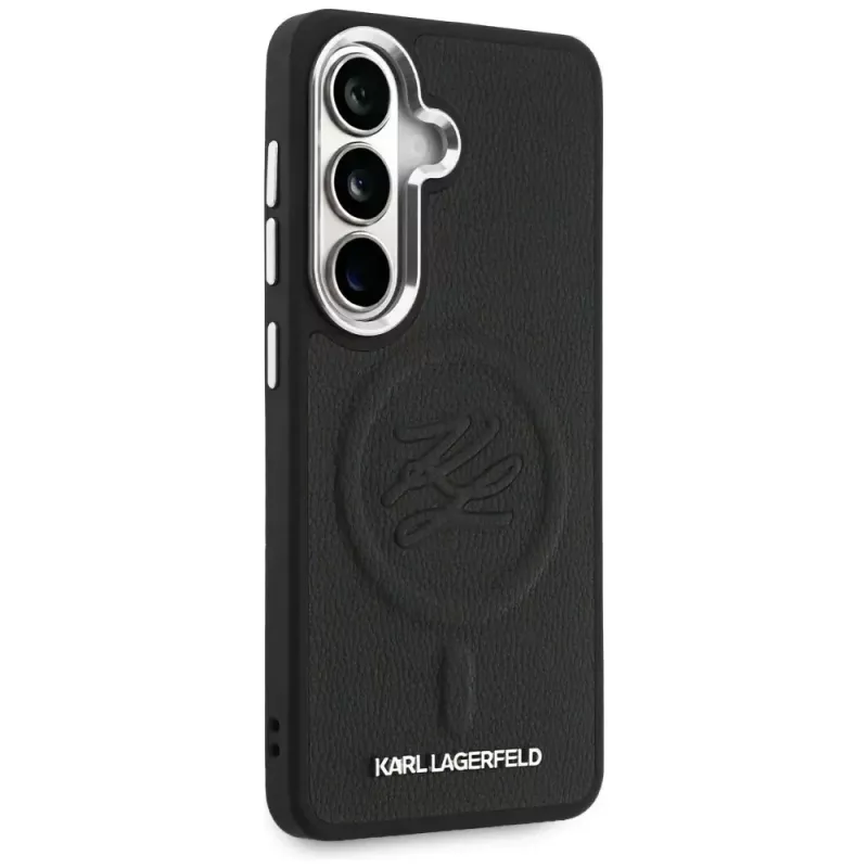 Capa MagSafe Karl Lagerfeld Embossed Ring Initials para Samsung Galaxy S26+ preta