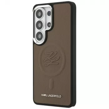 Capa MagSafe KARL LAGERFELD Embossed Ring Initials para Samsung Galaxy S26 Ultra, castanha