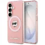 Capa MagSafe KARL LAGERFELD IML Repeated Choupette para Samsung Galaxy S26, rosa