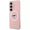 Capa MagSafe Karl Lagerfeld IML Repeated Choupette para Samsung Galaxy S26+ rosa