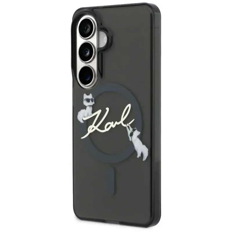 Capa MagSafe Karl Lagerfeld IML KC Script para Samsung Galaxy S26+ preta