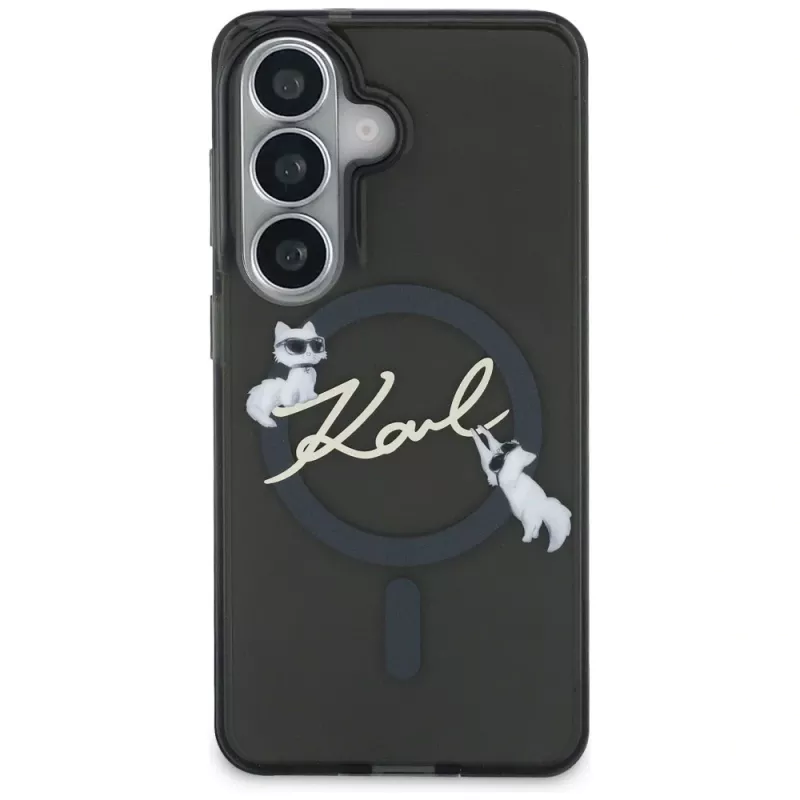 Capa MagSafe Karl Lagerfeld IML KC Script para Samsung Galaxy S26+ preta