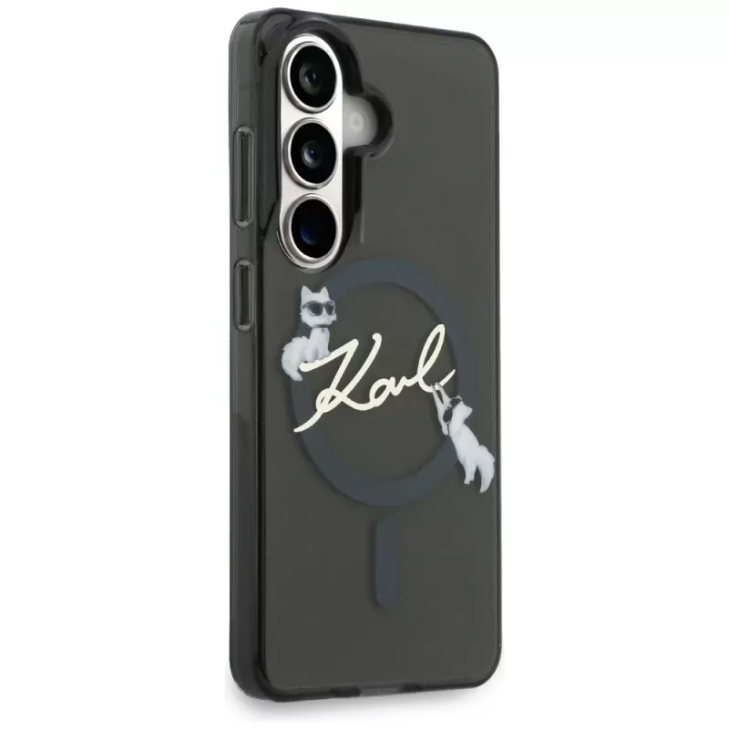 Capa MagSafe Karl Lagerfeld IML KC Script para Samsung Galaxy S26+ preta