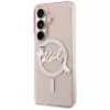 Capa MagSafe Karl Lagerfeld IML KC Script para Samsung Galaxy S26, rosa