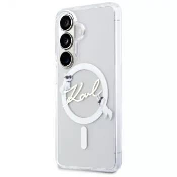Capa MagSafe KARL LAGERFELD IML KC Script para Samsung Galaxy S26, transparente