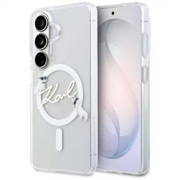 Capa MagSafe KARL LAGERFELD IML KC Script para Samsung Galaxy S26+ transparente