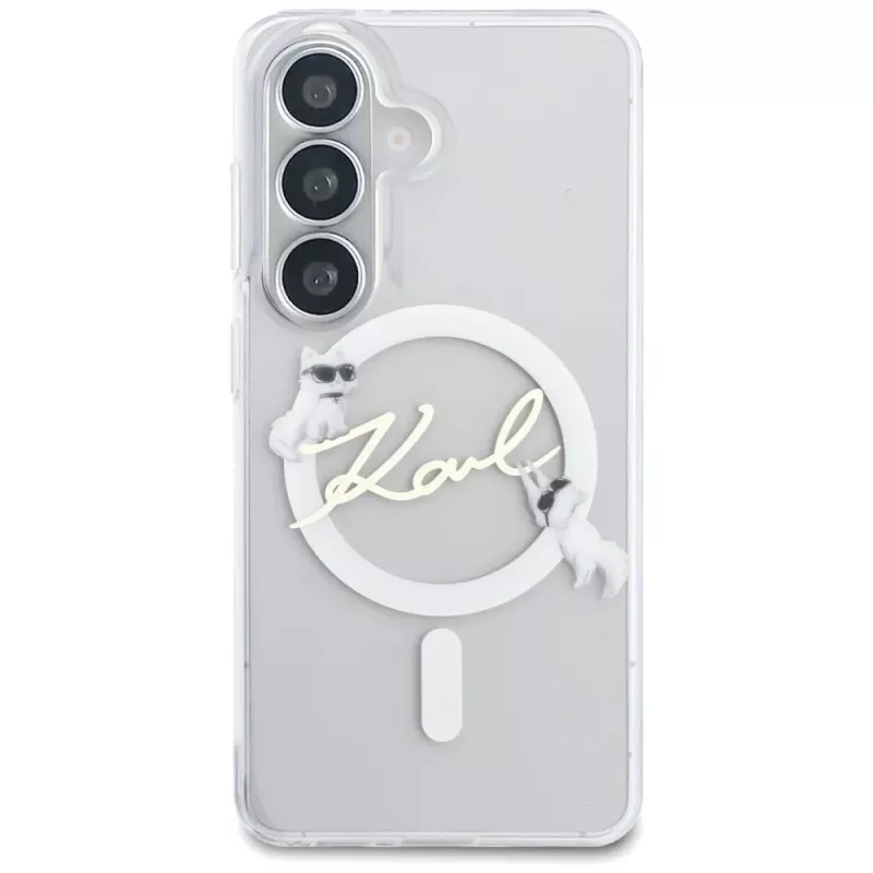 Capa MagSafe KARL LAGERFELD IML KC Script para Samsung Galaxy S26+ transparente