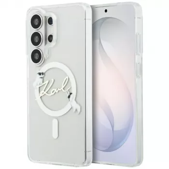Capa MagSafe Karl Lagerfeld IML KC Script para Samsung Galaxy S26 Ultra (transparente)