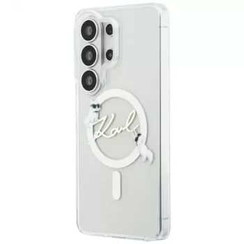 Capa MagSafe Karl Lagerfeld IML KC Script para Samsung Galaxy S26 Ultra (transparente)