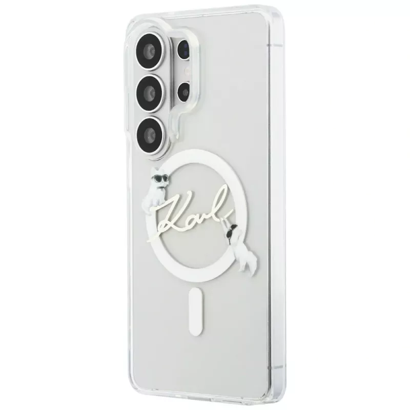 Capa MagSafe Karl Lagerfeld IML KC Script para Samsung Galaxy S26 Ultra (transparente)