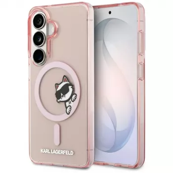 Capa MagSafe Karl Lagerfeld IML Peekaboo Choupette para Samsung Galaxy S26 - rosa