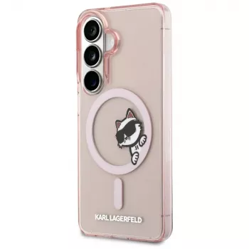 Capa MagSafe Karl Lagerfeld IML Peekaboo Choupette para Samsung Galaxy S26 - rosa