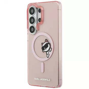 Capa MagSafe KARL LAGERFELD IML Peekaboo Choupette para Samsung Galaxy S26 Ultra, rosa
