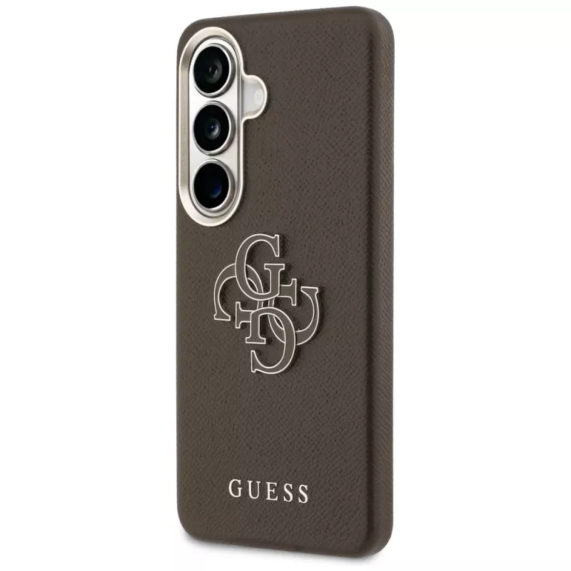 Capa Guess Grained Big 4G Metal Logo para Samsung Galaxy S26+ castanha