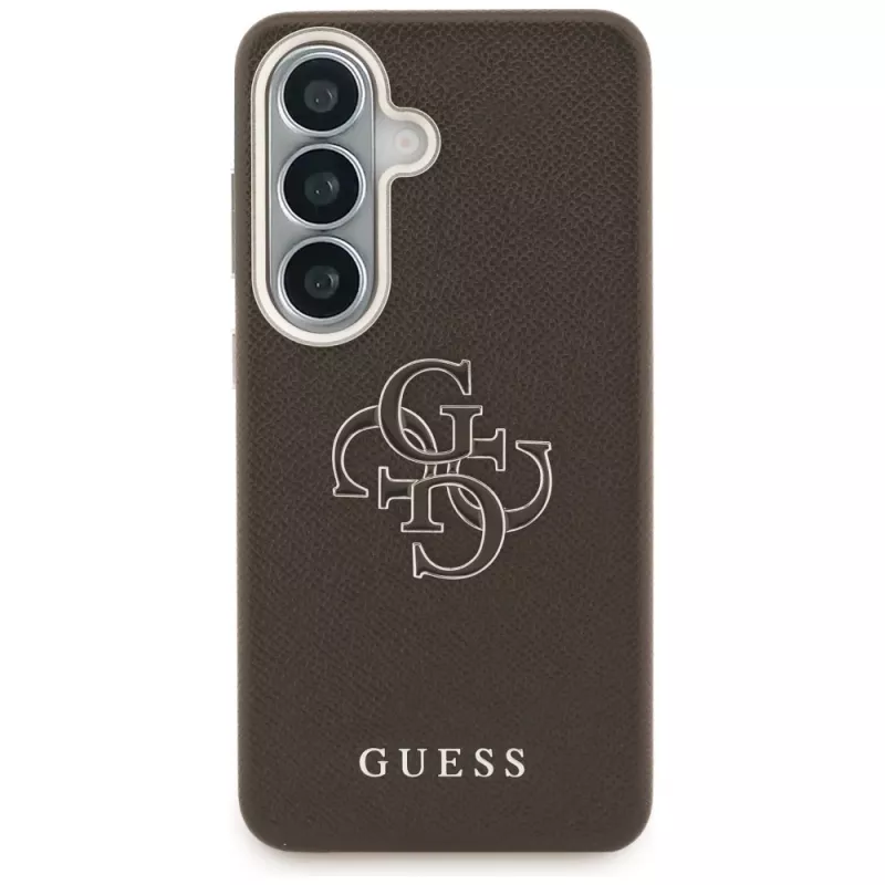 Capa Guess Grained Big 4G Metal Logo para Samsung Galaxy S26+ castanha