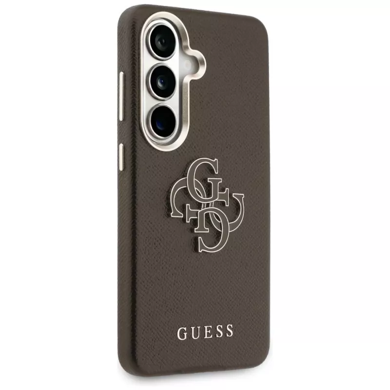 Capa Guess Grained Big 4G Metal Logo para Samsung Galaxy S26+ castanha