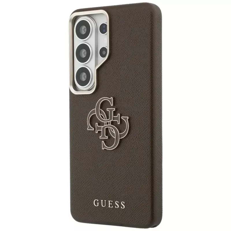 Capa Guess Grained Big 4G Metal Logo para Samsung Galaxy S26 Ultra - castanha