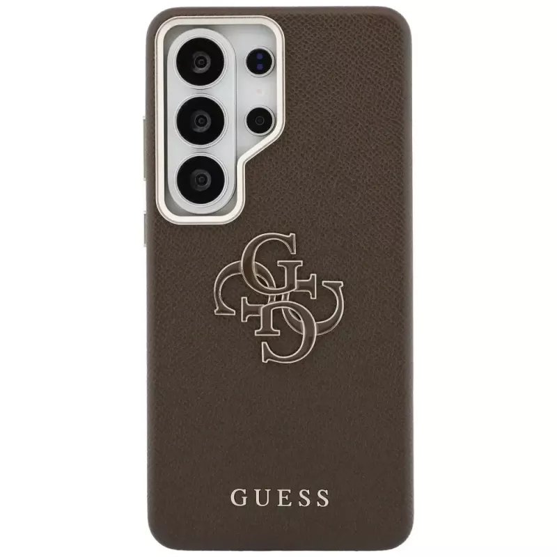 Capa Guess Grained Big 4G Metal Logo para Samsung Galaxy S26 Ultra - castanha