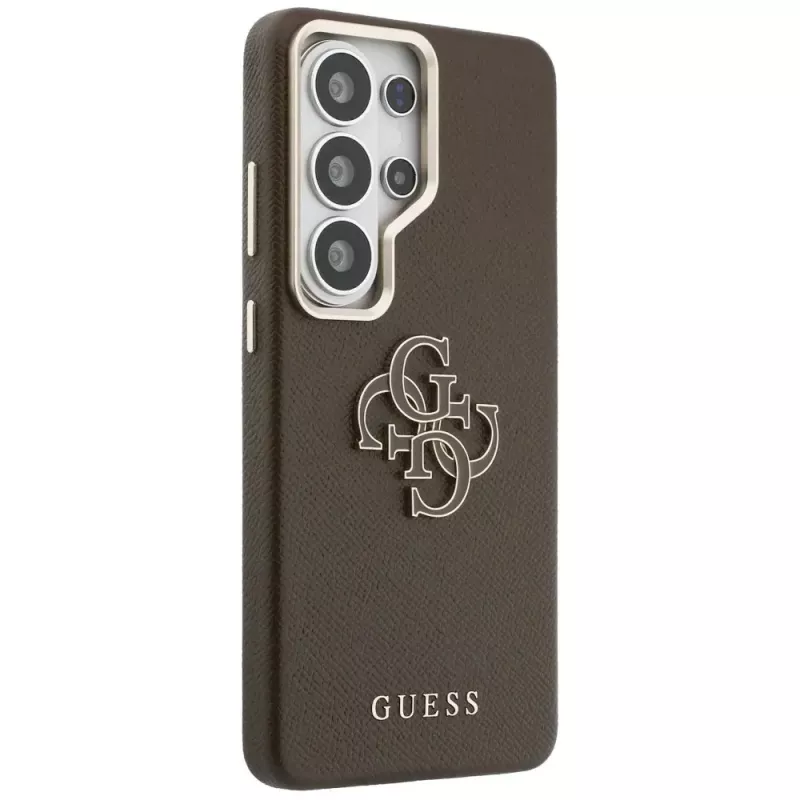 Capa Guess Grained Big 4G Metal Logo para Samsung Galaxy S26 Ultra - castanha