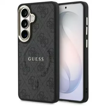 Capa MagSafe Guess 4G Embossed Ring para Samsung Galaxy S26 (preta)