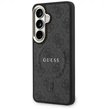 Capa MagSafe Guess 4G Embossed Ring para Samsung Galaxy S26 (preta)